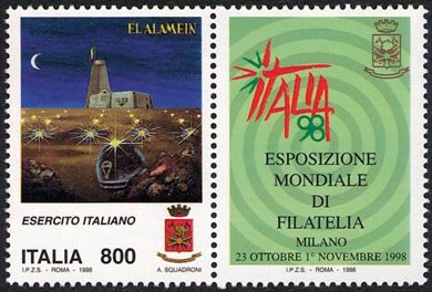 «Italia '98» - Esposizione Mondiale di Filatelia, Milano - «Giornata delle Forze Armate» - Esercito