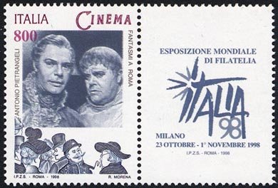 «Italia '98» - Esposizione mondiale di Filatelia, Milano - «Giornata del Cinema» - «Fantasmi a Roma» Antonio Pieetrangeli