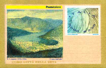 Omaggio all'industria serica italiana - francobollo impresso su Francobusta