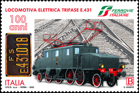 Eccellenze del sistema produttivo ed economico : Locomotiva elettrica trifase E.431 - Centenario della costruzione
