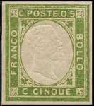 1861 - Effige di Vittorio Emanuele II in rilevo - non emessi