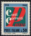 Cinquantenario del servizio dei conti correnti postali - L. 50