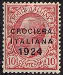 1924 - Crociera italiana nell'America latina - francobolli del 1901-1923 soprastampati