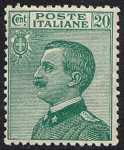 1925 - Tipi del 1908 - Effige di Vittorio Emanuele III - volta a sinistra
