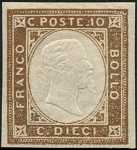 1861 - Effige di Vittorio Emanuele II in rilevo - non emessi