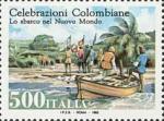 Celebrazioni Colombiane nel 5° centenario della scoperta dell'America - Emissione congiunta con gli Stati Uniti -«Lo sbarco nel nuovo mondo»