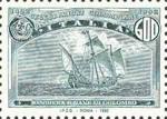 5° Centenario della scoperta dell'America - bandiera e caravella