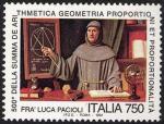 5° Centenario della pubblicazione della «Summa de arithmetica geometria proporzioni et proporzionalità» di Frà Luca Pacioli - dipinto di Silvio Zanchi