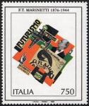 Patrimonio artistico e culturale italiano - Centenario della nascita di Filippo Tommaso Marinetti - composizione futurista