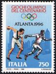 Lo sport italiano - Centenario di Giochi Olimpici - discobolo di ieri e di oggi