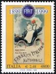 Centenario della fondazione della Fiat - Manifesto pubblicitario d'epoca