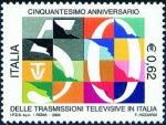 Cinquantenario della trasmissioni televisive in Italia  - disegno di Federico Ricciardi