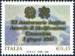 20° Anniversario della ratifica dell'accordo di modificazione del Concordato tra Santa Sede e Italia - carta d'Italia dei Musei Vaticani