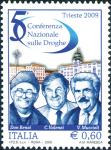 5ª Conferenza Nazionale sulle Droghe - Piazza Unità d'Italia a Trieste e ritratti di Don Benzi, Valenzi e Muccioli