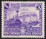 1939 - Centenario delle Ferrovie Italiane - Locomotiva moderna e locomotiva della ferrovia Napoli Portici