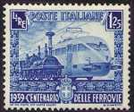 1939 - Centenario delle Ferrovie Italiane - Locomotiva moderna e locomotiva della ferrovia Napoli Portici