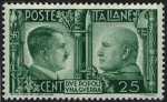 1941 - Fratellanza d'armi italo-tedesca - Ritratti di Mussolini e Hitler 