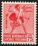 1944 - Repubblica Sociale Italiana - serie definitiva detta «Monumenti distrutti»