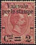 1890 - Francobolli del 1884 per pacchi postali sovrastampati con nuovo valore, per le stampe