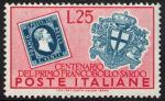 francobollo di Srdegna e stemma di Genova