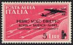 Primo volo diretto Roma-Buenos Aires - tipo del 1930 sovrastampato