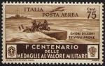 Posta Aerea - Centenario della istituzione delle Medaglie al Valor Militare - Mas,  «cuori di leoni su vigili prore»