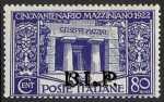 1922 - B.L.P. - Regno - Cinquantenario della morte di Giuseppe Mazzini - francobolli del Regno  con soprastampa - non emessi