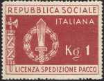 1944 - FRANCHIGIA MILITARE - R.S.I. - perforato a zig zag