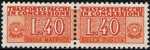 1955 - Pacchi in Concessione - Repubblica - cifra a destra e a sinistra - filigrana stelle