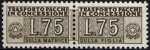 1955 - Pacchi in Concessione - Repubblica - cifra a destra e a sinistra - filigrana stelle