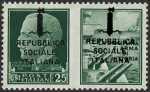 1944    -    Francobolli di Propaganda di Guerra  R.S.I. -   sovrastampati a destra e a sinistra - emissione di Firenze