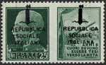 1944    -    Francobolli di Propaganda di Guerra  R.S.I. -   sovrastampati a destra e a sinistra - emissione di Verona