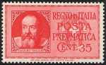 1933  - Posta Pneumatica - Regno -  nuovi tipi - Galileo Galilei