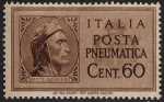 1945  - Posta Pneumatica - Luogotenenza -  tipi del 1933 - stemma reale senza fasci - Dante Alighieri