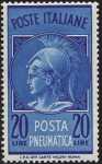 1966 - Posta Pneumatica - Repubblica- Testa di Minerva - filigrana stelle