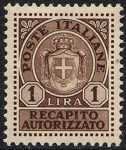 1945 - Recapito autorizzato - Luogotenenza - tipo del 1944   con nuovo stemma - senza fasci