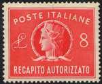 1947 - Recapito autorizzato - Repubblica - «Italia turrita» - grande formato