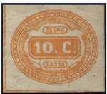 1863 - Segnatasse Regno - cifra in contorno ovale
