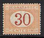 1890 / 94 - Segnatasse Regno - tipi del 1870  - nuove tirature in colori diversi e valore complementare