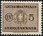 1934 - Segnatasse Regno - nuovo tipo - Stemma sabaudo con fascio littorio