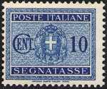 1934 - Segnatasse Regno - nuovo tipo - Stemma sabaudo con fascio littorio