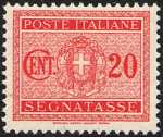 1934 - Segnatasse Regno - nuovo tipo - Stemma sabaudo con fascio littorio