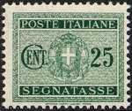 1934 - Segnatasse Regno - nuovo tipo - Stemma sabaudo con fascio littorio