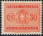 1934 - Segnatasse Regno - nuovo tipo - Stemma sabaudo con fascio littorio