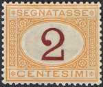 1870 - Segnatasse Regno - cifra carmionio o bruna in contorno ovale