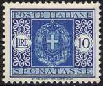 1934 - Segnatasse Regno - nuovo tipo - Stemma sabaudo con fascio littorio