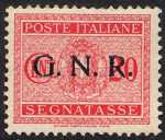 1943-44  - G.N.R.  Segnatasse - Francobolli del 1934   -   sovrastampati G.N.R. 