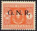 1943-44  - G.N.R.  Segnatasse - Francobolli del 1934   -   sovrastampati G.N.R. 