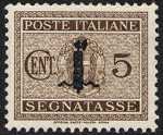 1944 - Segnatasse R.S.I. - Francobolli del 1934   -   sovrastampati  con fascio
