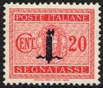 1944 - Segnatasse R.S.I. - Francobolli del 1934   -   sovrastampati  con fascio